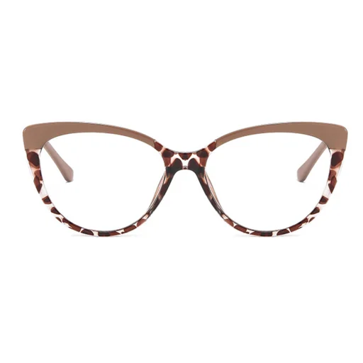 Anti-Blue Light Glasses Techsuit Reflex Metal (F5018-C42) - Cat Eye - Nude Leopard. - 2