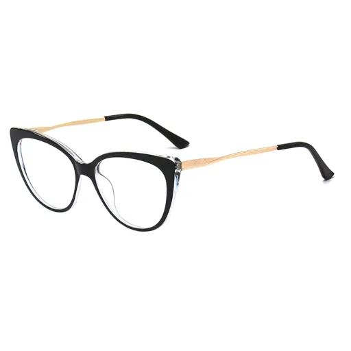 Anti-Blue Light Glasses Techsuit Reflex Metal (F5018-C72) - Cat Eye - Dark Black - 1