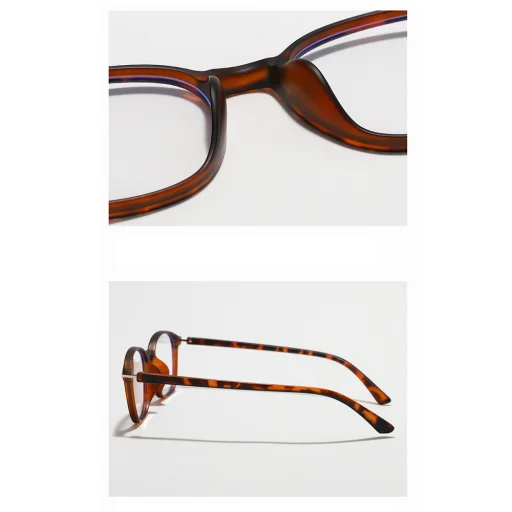 Anti-Blue Light Szemüveg Techsuit Reflex PC (6635) - Unisex, Kerek, TR90 keret, AC lencse - Világos barna - 3