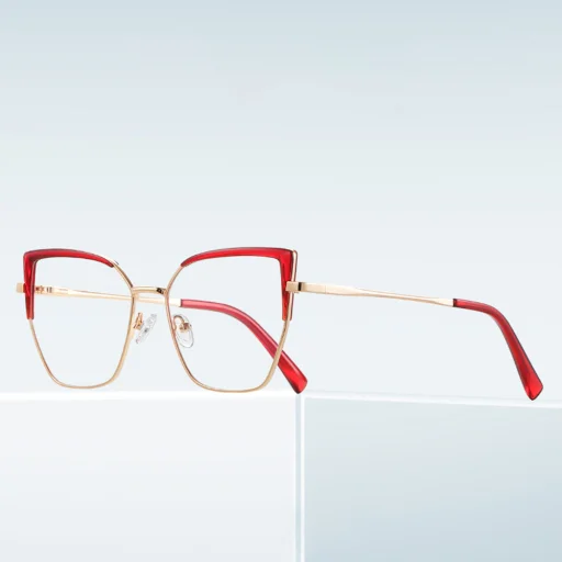 Női Anti-Blue Light Szemüveg Techsuit Reflex PC (3156), Macskaszem, Fém Keret, AC Lencse - Arany/Fekete - 6