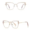 Női Anti-Blue Light Nézőszemüveg Techsuit Reflex PC (3156), Macskaszem, Fémkeretes, AC Lencse - Arany/Rózsaszín thumbnail