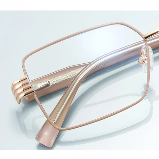 Anti-Blue Light Szemüveg Nők számára Rectangle Metal Keret AC Lencse - Rose Gold Techsuit (3160) - 5