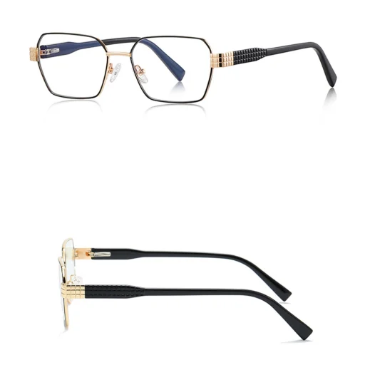 Női Anti-Blue Light Glasses Techsuit - Reflex PC (3161), Rektanguláris, Fém Keret, AC Lencse - Fekete - 3