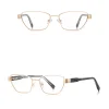Női Anti-Blue Light Szemüveg Techsuit Reflex PC (3162), Téglalap, Fémkeret, AC Lencse - Arany thumbnail