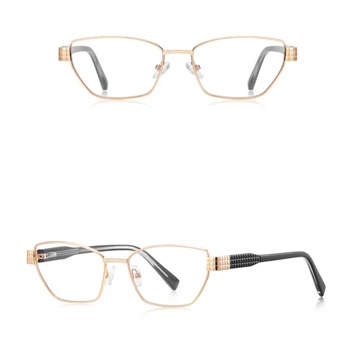 Női Anti-Blue Light Szemüveg Techsuit Reflex PC (3162), Téglalap, Fémkeret, AC Lencse - Arany - 2