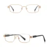 Női Anti-Blue Light Szemüveg Téglalap alakú, Fém Keret, AC Lencse - Arany/Fekete Techsuit Reflex PC (3163) thumbnail