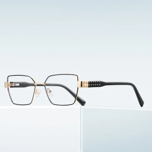 Anti-Blue Light Női Szemüveg Techsuit Reflex PC (3169), Hatszögletű, Fém Keret, AC Lencse - Barna/Leopárd - 5