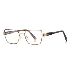 Anti-Blue Light Női Szemüveg Techsuit Reflex PC (3169), Hatszögletű, Fém Keret, AC Lencse - Barna/Leopárd