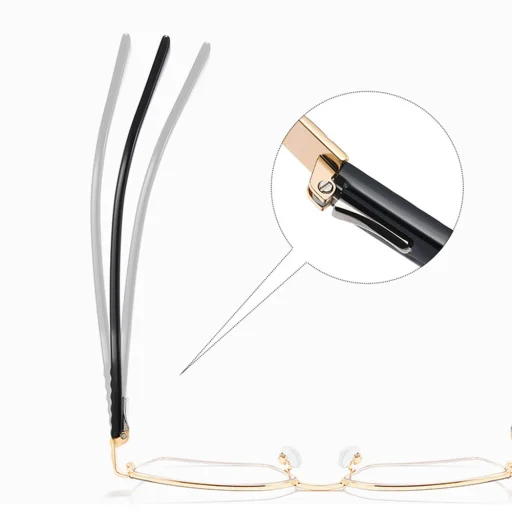 Anti-Blue Light Női Szemüveg Techsuit Reflex PC (3169), Hatszögletű, Fém Keret, AC Lencse - Barna/Leopárd - 4