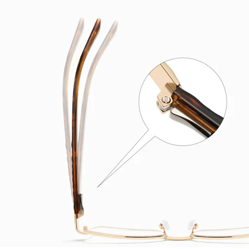 Techsuit Női Anti-Blue Light Szemüveg - Téglalap alakú, fém keret, AC lencse - Fekete (3171) - 5