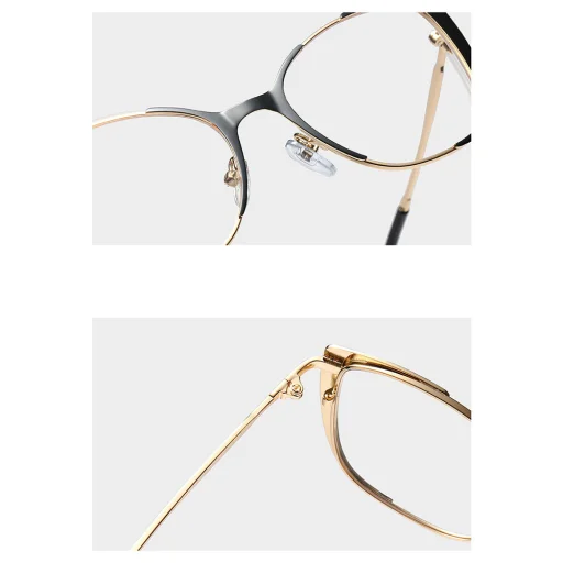 Női Anti-Blue Light Szemüveg Techsuit Reflex PC (8808), fém keret, AC lencse - Fekete, túlméretezett. - 4