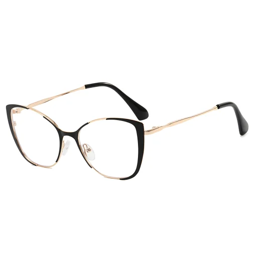 Női Anti-Blue Light Szemüveg Techsuit Reflex PC (8808), fém keret, AC lencse - Fekete, túlméretezett. - 1