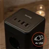 Huslog függőleges hálózati elosztó USB-A, USB-C porttal thumbnail