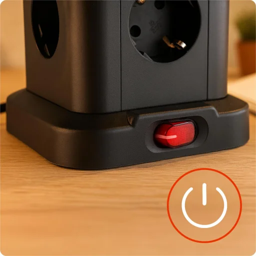 Huslog függőleges hálózati elosztó USB-A, USB-C porttal - 7