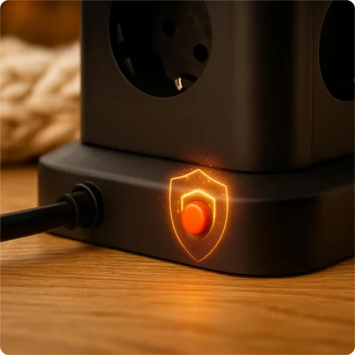 Huslog függőleges hálózati elosztó USB-A, USB-C porttal - 9