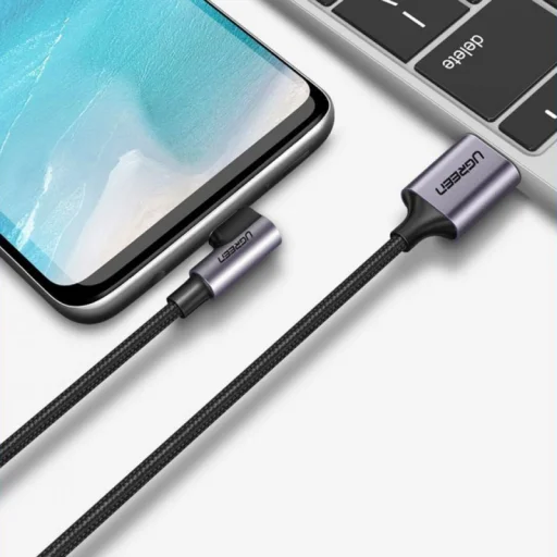 USB-A - USB-C Kábel UGREEN US284 Szögletes, 18W, 3A, 0.5m, Szürke - 6