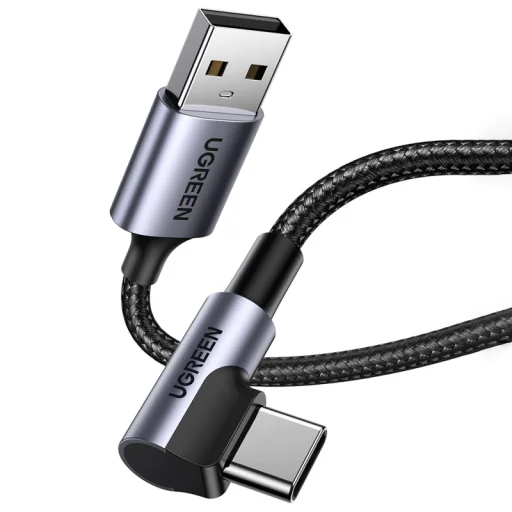 USB-A - USB-C Kábel UGREEN US284 Szögletes, 18W, 3A, 0.5m, Szürke - 3