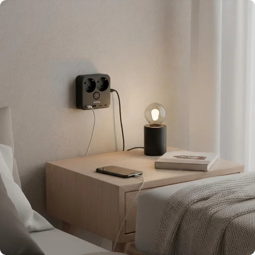 Huslog Power hálózati elosztó telefon tartóval HUS1055 USB-A, USB-C porttal - 5