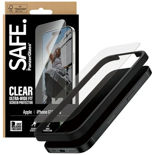 iPhone 17 / 16 Pro SAFE Edzett Üveg PanzerGlass Ultra-Wide Fit EasyAligner üvegfólia - 4