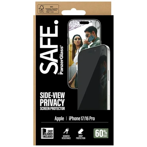iPhone 17 / 16 Pro üvegfólia SAFE Privacy Glass PanzerGlass Ultra-Wide Fit EasyAligner - 6