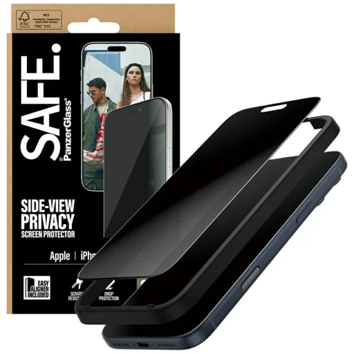 iPhone 17 Pro Max SAFE Privacy üvegfólia by PanzerGlass Ultra-Wide Fit EasyAligner - 5
