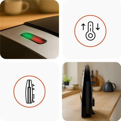 Huslog 4 szeletes melegszendvics sütő 1800W - 9