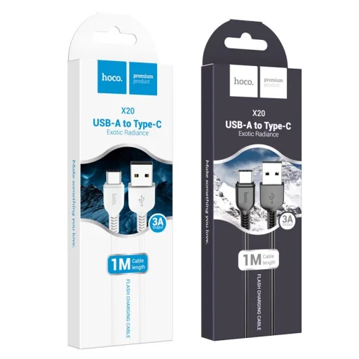 USB-A to USB-C Kábel Hoco Flash X20, 18W, 2A, 1m, Fehér - 5
