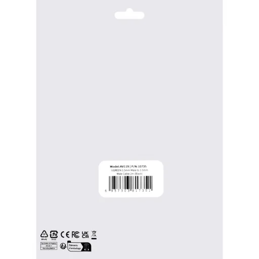 3.5mm-ről 3.5mm-re Audio Kábel Ugreen AV119, 2m, Fekete - 7