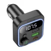 Bluetooth FM Transmitter és Autós Töltő Hoco E85, 2 x USB-A - 1 x USB-C, Fekete thumbnail