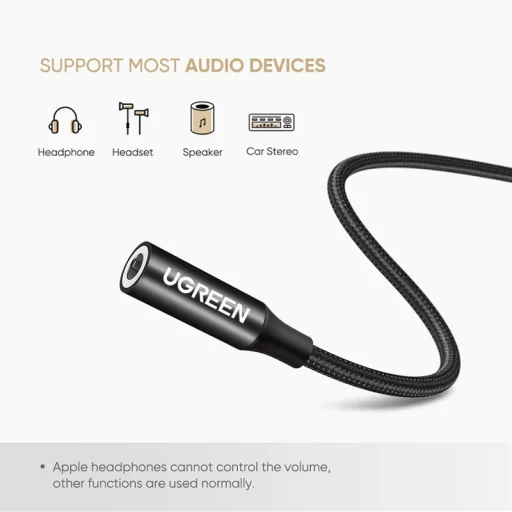 USB-C – 3,5 mm audioadapter UGREEN AV142, fekete - 4