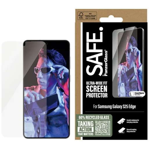 Samsung Galaxy S25 Edge SAFE by PanzerGlass Ultra-Wide Fit edzett üvegfólia - 1