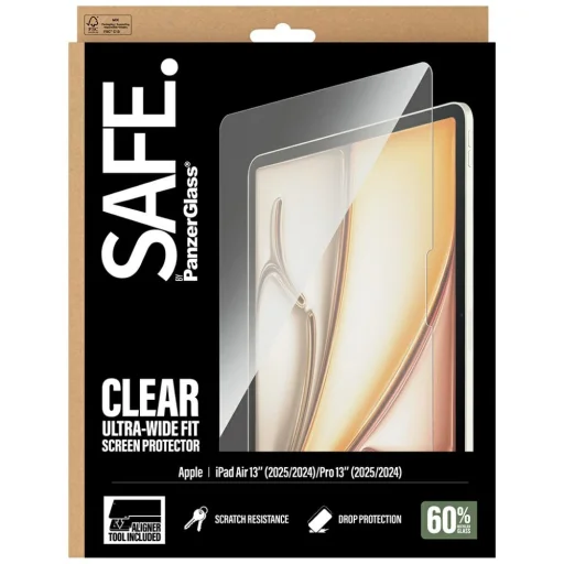 iPad Air 13" (2025/2024) / Pro 13" (2025/2024) SAFE by PanzerGlass edzett üveg Ultra-Wide Fit üvegfólia - 5