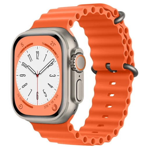 Apple Watch 1/2/3/4/5/6/7/8/9/10/SE/SE 2/Ultra/Ultra 2 (42/44/45/46/49mm) Orange Techsuit Watchband (W038) - 1