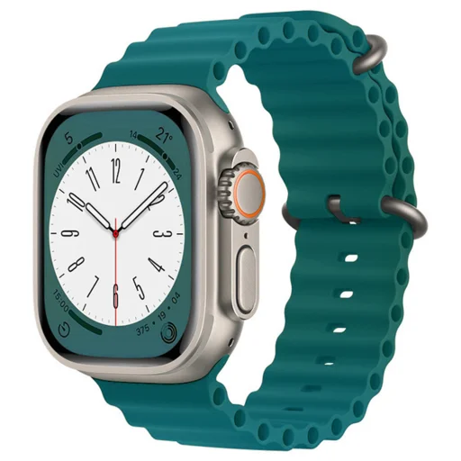 Apple Watch 1/2/3/4/5/6/7/8/9/10/SE/SE 2/Ultra/Ultra 2 (42/44/45/46/49mm) Techsuit Watchband (W038) - Office Green - 1