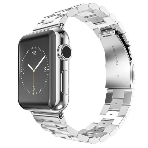 Apple Watch 1/2/3/4/5/6/7/8/9/10/SE/SE 2 (38/40/41/42mm) Techsuit - Ezüst Watchband (W036) - 1