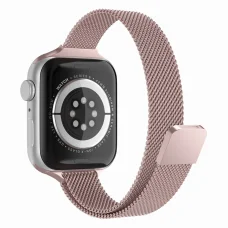 Apple Watch szíj - Techsuit (W034) - kompatibilis az 1/2/3/4/5/6/7/8/9/10/SE/SE 2/Ultra/Ultra 2 modellekkel (42/44/45/46/49 mm) - Rózsaszín.