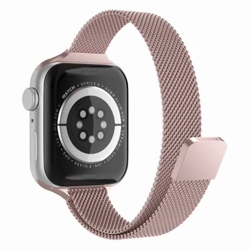 Apple Watch szíj - Techsuit (W034) - kompatibilis az 1/2/3/4/5/6/7/8/9/10/SE/SE 2/Ultra/Ultra 2 modellekkel (42/44/45/46/49 mm) - Rózsaszín. - 1