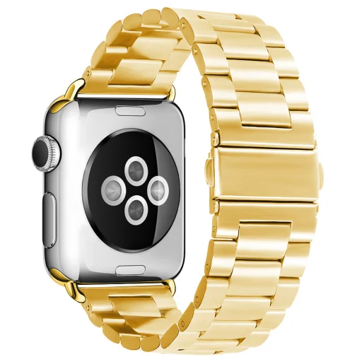 Apple Watch 1/2/3/4/5/6/7/8/9/10/SE/SE 2 (38/40/41/42mm) Gold Techsuit - Watchband (W036) - 2