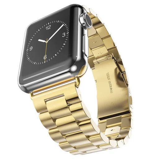 Apple Watch 1/2/3/4/5/6/7/8/9/10/SE/SE 2 (38/40/41/42mm) Gold Techsuit - Watchband (W036) - 1