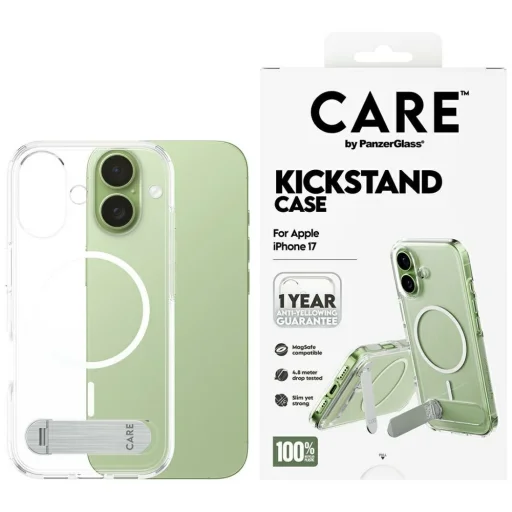 CARE by PanzerGlass Feature tok kitámasztóval MagSafe iPhone 17 - Átlátszó tok - 1