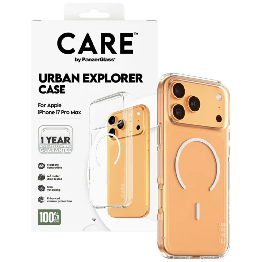 CARE by PanzerGlass Flagship Urban Explorer tok fehér MagSafe-fel iPhone 17 Pro Maxhoz - Átlátszó - 4
