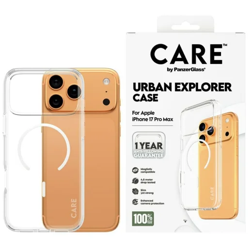 CARE by PanzerGlass Flagship Urban Explorer tok fehér MagSafe-fel iPhone 17 Pro Maxhoz - Átlátszó - 1