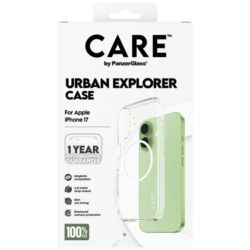 CARE by PanzerGlass Flagship Urban Explorer tok fehér MagSafe-fel iPhone 17-re - Átlátszó tok - 5