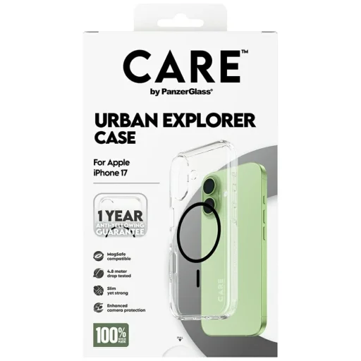 CARE by PanzerGlass Flagship Urban Explorer MagSafe tok iPhone 17-hez - Átlátszó tok - 5