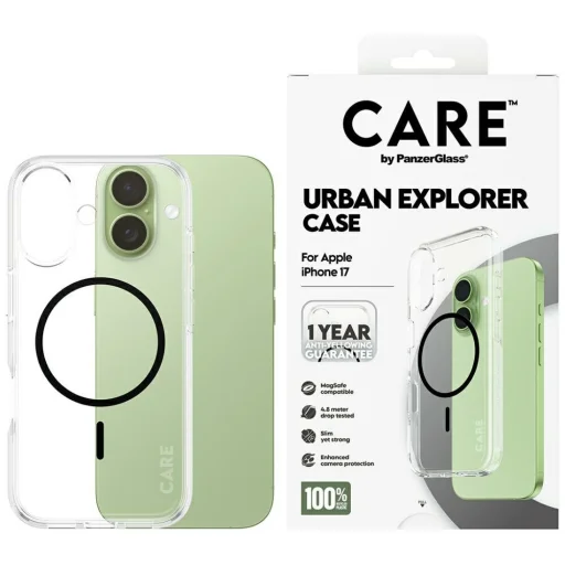 CARE by PanzerGlass Flagship Urban Explorer MagSafe tok iPhone 17-hez - Átlátszó tok - 1