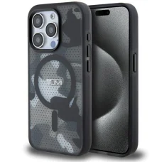 iPhone 15 Pro Max Tumi TUHMP15XTCAMK fekete keménytok Frosted Camo Mintával és MagSafe Tok