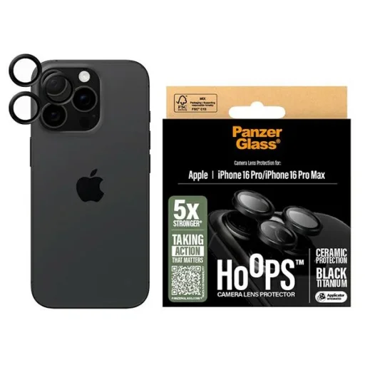 iPhone 16 Pro/16 Pro Max PanzerGlass Hoops Kerámia Lencsevédő üvegfólia - 1