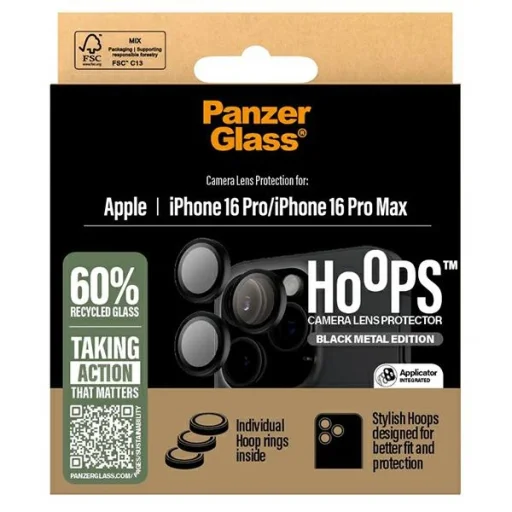 iPhone 16 Pro/16 Pro Max Hoops Lencsevédő üvegfólia fekete - 4