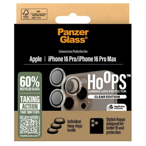 iPhone 16 Pro PanzerGlass Hoops Lencsevédő átlátszó üvegfólia - 4