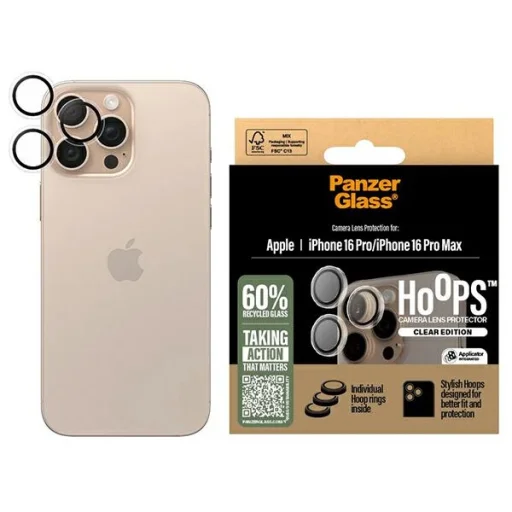 iPhone 16 Pro PanzerGlass Hoops Lencsevédő átlátszó üvegfólia - 1